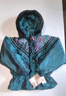 Vtg Womens Big Chill Coat Ski Jacket Floral Hooded New With Tags